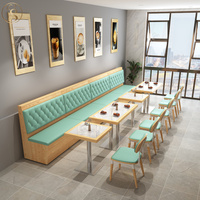 Set di Arredamento per Ristoranti: Tavoli e Sedie per Caffetterie, Fast Food, Bar, Mense, Divanetti in Pelle e Legno