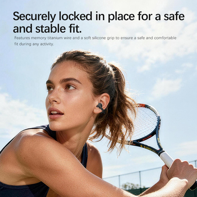 ANC Wireless Clip Earphones for Sports for 6.0 Headphones Microphone Active Noise Cancelling IPX4 Waterproof Hi-Fi Sound