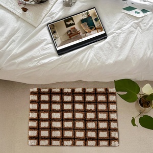 Moderne Plaid Stripe Mikro faser Fuß matte Anti-Rutsch-Rücken Fluffy Tufted Super Absorbent Badezimmer matte Durable Party <span class=keywords><strong>Home</strong></span> <span class=keywords><strong>Decor</strong></span> <span class=keywords><strong>Mat</strong></span> - Product Image 3