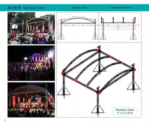 Estructura de escenario arqueada de aleación de aluminio de 12m x 10m x 6m, instalación rápida, estructura modular para festivales al aire libre, techo azul - Product Image 3
