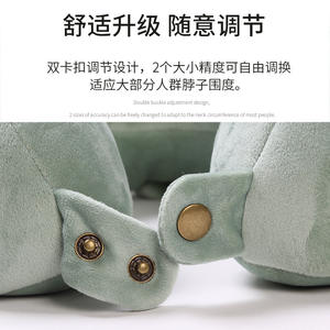 Oreiller de voyage portable en velours en forme de U Camel Hump, 28x26x14cm, couleur unie, pour la sieste au bureau et l'utilisation en extérieur - Product Image 2