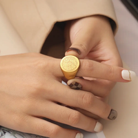 Boussole géométrique Chevalière Anneaux Nordic Simple Star Constellations Anneau Acier inoxydable Étanche Bague pour homme