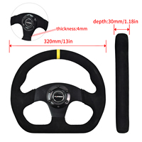 Volant de course universel TIYPEOR de 320 mm en forme de D, jaune, pour simulateur de course automobile modifié