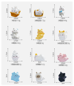 Bán Buôn Kawaii Dễ Thương Phim Hoạt Hình Thu Nhỏ Trẻ Em Đồ Chơi Nhựa Nhựa Chuột Cá Lâu Đài Mèo Bức Tượng Nhỏ May Mắn Đen Vườn Động Vật Hình - Product Image 2