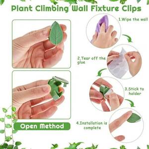 Clips de fixation murale pour plantes grimpantes avec autocollant adhésif, fixateur de feuilles, <span class=keywords><strong>support</strong></span> <span class=keywords><strong>mural</strong></span> invisible pour plantes d'intérieur et d'extérieur - Product Image 3
