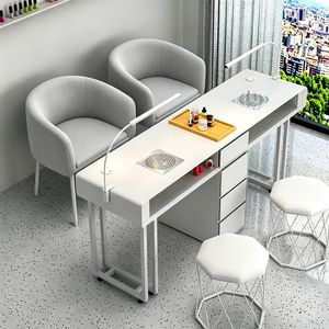 Mesa de Manicura Moderna de Alta Gama, Individual/Doble, de Madera, Equipo de Salón de Uñas, Duradero, Ecológico, para Centro Comercial - Product Image 2