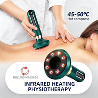 Masseur à ventouses électrique portatif 12 vitesses avec lumière rouge chauffante, contrôle de la minuterie, dispositif de raclage sous vide pour le corps et le visage à domicile
