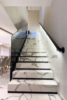 CBMMart Escalier droit moderne avec main courante d'escalier en verre