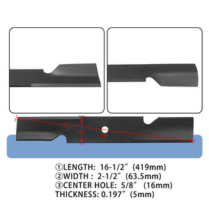 Paquete de 3 Cuchillas para Cortacésped Hi-Lift de 16.5 Pulgadas, Compatibles con Plataforma de Corte de 48 Pulgadas, Reemplaza 601123 601123X 795757, Juego de Cuchillas con Orificio Central Redondo de 5/8 Pulgadas - Product Image 5