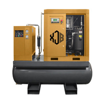 Compresseur d'air rotatif à vis silencieux 4-en-1 XJB, compact et mobile, avec VSD, réservoir de réception et sécheur frigorifique