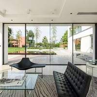 Porte coulissante extérieure minimaliste en aluminium à cadre multi-panneaux avec verre Low-E, porte intérieure à rupture de pont thermique pour maisons et villas