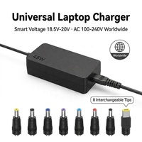 Adaptateur secteur GaN 45W de haute qualité, design fin, alimentation 9-48V avec prises d'entrée C6, C8, C14 pour LED, DVR, moniteur, appareil réseau