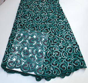 All'ingrosso di alta qualità verde acqua Organza paillettes per Nigeria ASO EBI partito tessuto ricamato - Product Image 1