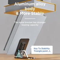 LISEN 2026 Dudukan Ponsel Portabel Baru, Penyangga Tablet Lipat Aluminium, Dudukan Smartphone Tipis yang Dapat Disesuaikan untuk Perjalanan dan Meja Kerja