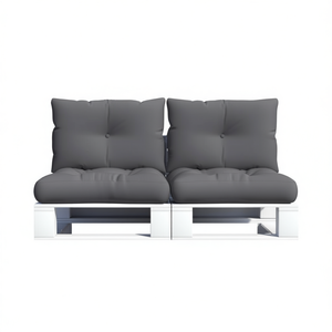 Coussins de palettes d'extérieur 2 pièces en tissu anthracite amovibles lavables pour toutes les saisons - Product Image 1