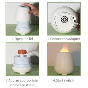 New Portable Plastic White Noise Machine 3D Flame Orange <b>LED</b> Night Light Aroma <b>Diffuser</b> Ultrasonic Humidifier USB Household - Product Image 6