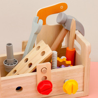 EDULAND OEM ODM Ensemble de jouets en bois Montessori, petite valise d'outils de menuisier avec clé et tournevis, éducatif pour enfants