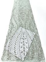 Tissu en dentelle à maille diamantée brodé de perles et de paillettes pour l'industrie lourde, 100 % polyester non tissé, anti-traction, résistant à l'abrasion, pour mariage
