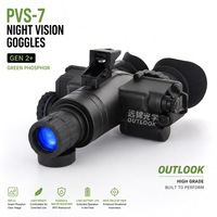 Lunettes de vision nocturne PVS-7 à phosphore vert Gen2+/EU Gen3, tube intensificateur d'image binoculaire, étanche IP67, portée 300m, sortie 7mm