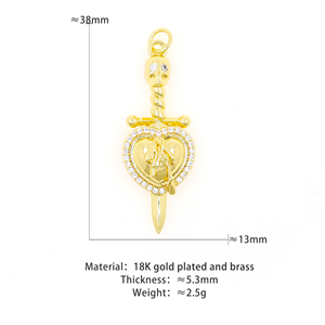 新品マジックスカル骨金メッキレイヤーペンダントDIYブレスレットネックレスイヤリングアクセサリー - Product Image 2