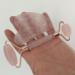 Natural <b>Jade</b> Powder Crystal <b>Roller</b> Rose Quartz Guasha Stone - Product Image 4