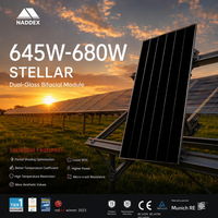 Panel Surya NADDEX STELLAR 2N+78 Modul Kaca Ganda 645-680W dengan Inverter Baterai Efisiensi 23,43% Ukuran Sel 210mm
