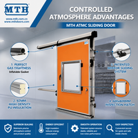 Porte coulissante MTH ATMC pour atmosphère contrôlée, étanche au gaz, avec panneau PU de 92 mm, joint mécanique et fenêtre d'inspection CA, pour entrepôt de stockage de fruits