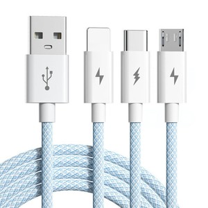 Câble tressé en nylon Type C vers Type C 1M 2M Charge rapide pour transfert de données de téléphone portable Bleu Vert Gris Violet Rose - Product Image 1
