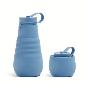 20oz Collapsible Silicone <b>Water</b> <b>Bottle</b> for Travel Hiking Camping Portable Leakproof BPA-Free <b>Foldable</b> Sports <b>Bottle</b> - Product Image 4