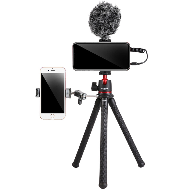 COMAN MT35 MT40 Mini Flexible Smartphone Octopus Vlog Video Tripod Camera Selfie Stick Phone Stand Tripod 310mm