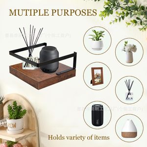 Wooden Wall Mounted Planter Stand <b>Rectangle</b> 1 Layer For <b>Potted</b> <b>Plant</b> Display - Product Image 2