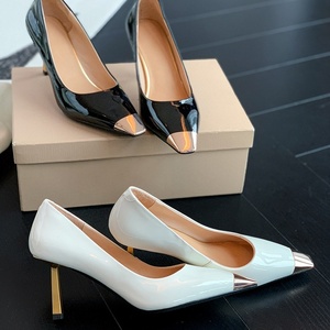 Customized Design Stilettos Fashion Metal Toe Women's <b>Shoes</b> Quality Leather Single Ladies Heels <b>Shoes</b> for Women - Product Image 6