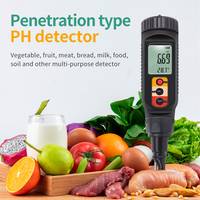 Multifunctionele bodemvoedings-PH-meter voor pen met roestvrijstalen puntsonde-elektrode voor detectie van deeg, vlees, fruit en kaas