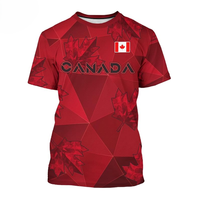 Großhandel 2026 Fußball-Event Kanada Flagge Trainingsshirt Rot-Weiß Atmungsaktives Sport-Freizeit-Fußballfan-T-Shirt