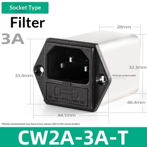 电源滤波器 220V/115-250VAC 抗干扰 CW2B 双保险丝座开关带灯 - Product Image 6