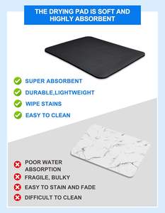 Tapis de cuisine super absorbant, tapis de séchage de vaisselle antidérapant avec dos en caoutchouc, tapis égouttoirs anti-taches pour comptoir - Product Image 3