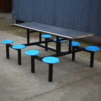 Design contemporain Snack Bar Table à manger et chaises Cafétéria scolaire et utilisation extérieure Combinaison de meubles de maison