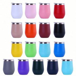 ขวดน้ำดีไซน์มินิมอลขนาด 12 ออนซ์ ทนทาน ทำจากสแตนเลส 304 ใช้ได้กับกาแฟร้อน เบียร์ และเครื่องดื่มอื่นๆ แก้วน้ำทรงไข่ - Product Image 6