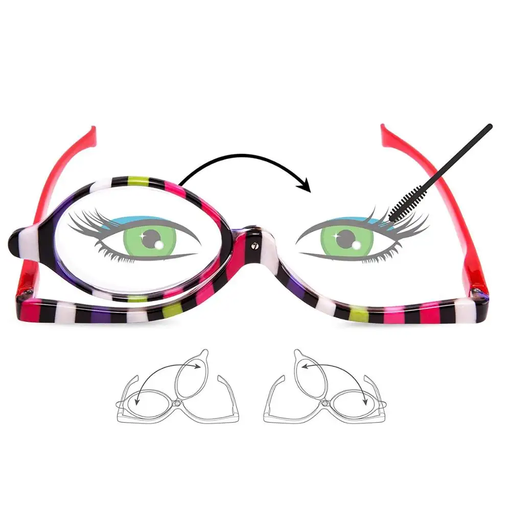 magnifying makeup reading glasses Flip Down Folding Cosmetic Spectacles