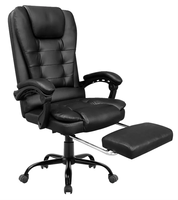 Chaise de bureau de direction confortable en cuir écologique de haute qualité, dossier haut manuel, chaise de bureau de luxe inclinable