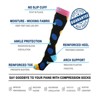 Chaussettes de compression en bambou ultra douces sans odeur pour aider à réduire l'enflure et améliorer la circulation sanguine, idéales pour les infirmières et les voyages en avion