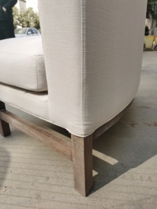 Outdoor Use <strong>Oval</strong> Shape Wooden Frame with Fabric Upholstery Booth <strong>Sofa</strong> - Product Image 3