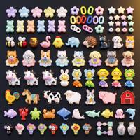 Breloques 3D Personnages Anime Chien Chat Lapin Ours Perle Sculptée Animaux Dessin Animé à Trou Droit pour Stylo, Pendentif de Voiture, Accessoire de Sac