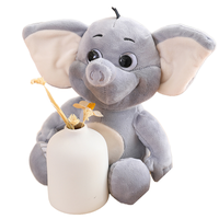 Jouets importés de Chine, éléphant en peluche, coton super doux, rembourrage en PP lesté, broderie, cadeau d'anniversaire, 25 cm, sac OPP