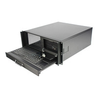 Boîtier de serveur en rack industriel 4U de 19 pouces avec porte avant verrouillable, châssis de serveur à 2 baies avec échange à chaud, écran tactile et clavier