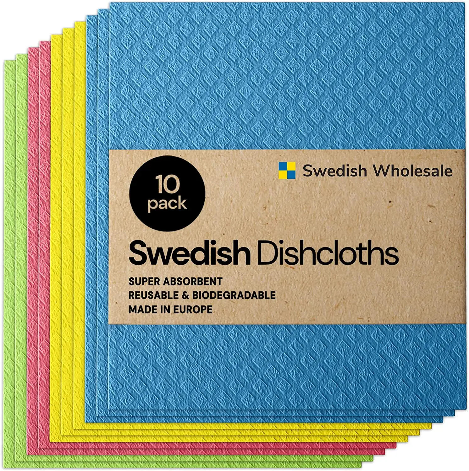 Swedish Cellulose Sponge Dish Clothes Absorbent Kitchen Cleaning Cellulose Germany White Swedish Dish Cloths Microfiber Cloth