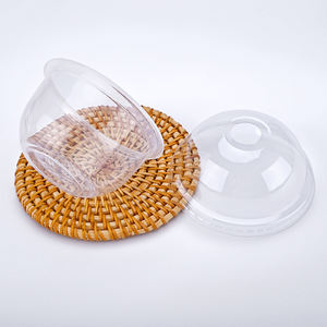 أكواب كيك صغيرة مخصصة للاستخدام مرة واحدة بسعة 240 مل، حاوية طعام شفافة على شكل حرف U، كوب حلوى لطيف، أكواب آيس كريم بلاستيكية مع أغطية - Product Image 3