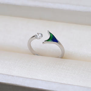 Bague ouverte en argent S925 pour femme, réglable, accessoires de perles DIY avec support vide, taille 115, forme de numéro, incrustation - Product Image 4