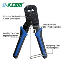 Pince à sertir verticale professionnelle pour connecteurs modulaires 8P 6P RJ45 RJ11 RJ12, à levier élevé, en acier au carbone, UKCM/OEM