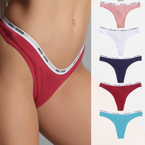 Mutandine da donna Plus Size alla moda in <span class=keywords><strong>cotone</strong></span> con Logo in vita nero <span class=keywords><strong>bianco</strong></span> <span class=keywords><strong>perizoma</strong></span> e <span class=keywords><strong>perizoma</strong></span> con motivo solido - Product Image 1